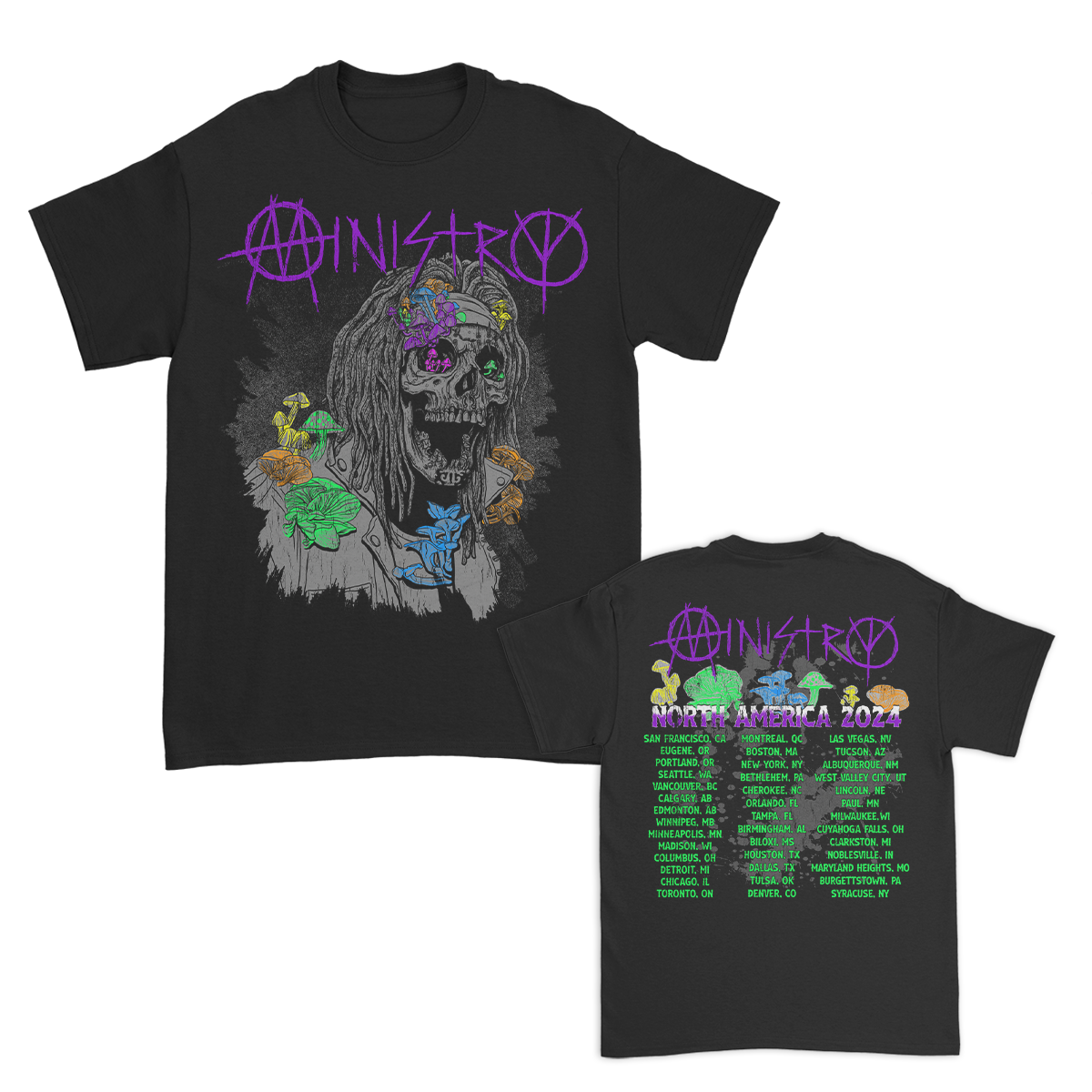 Mushroom 2024 Tour T-Shirt V.2 (Black)