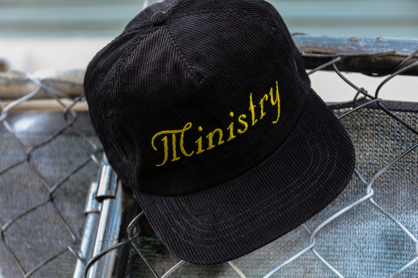 Script Logo Corduroy Snapback Hat (Black)