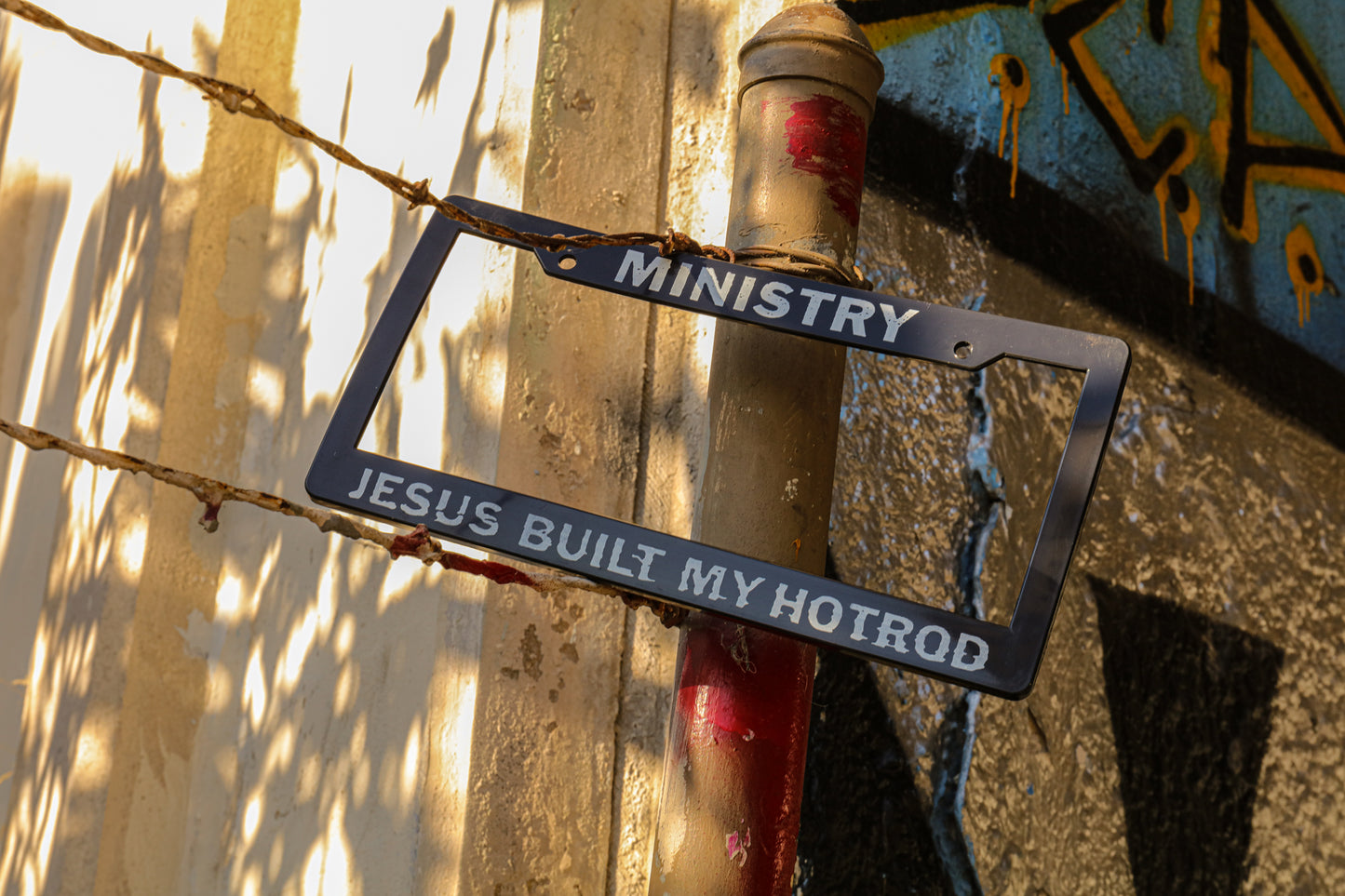 Jesus Built My Hotrod License Plate Frame (Black)