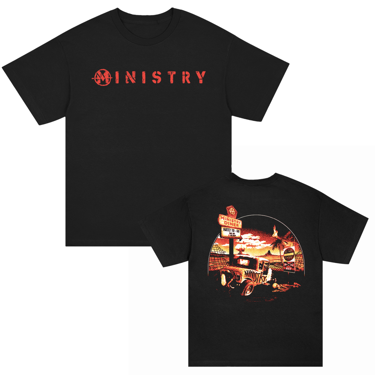 Ministry Hate To Go Diner Hotrod T-Shirt (Black)