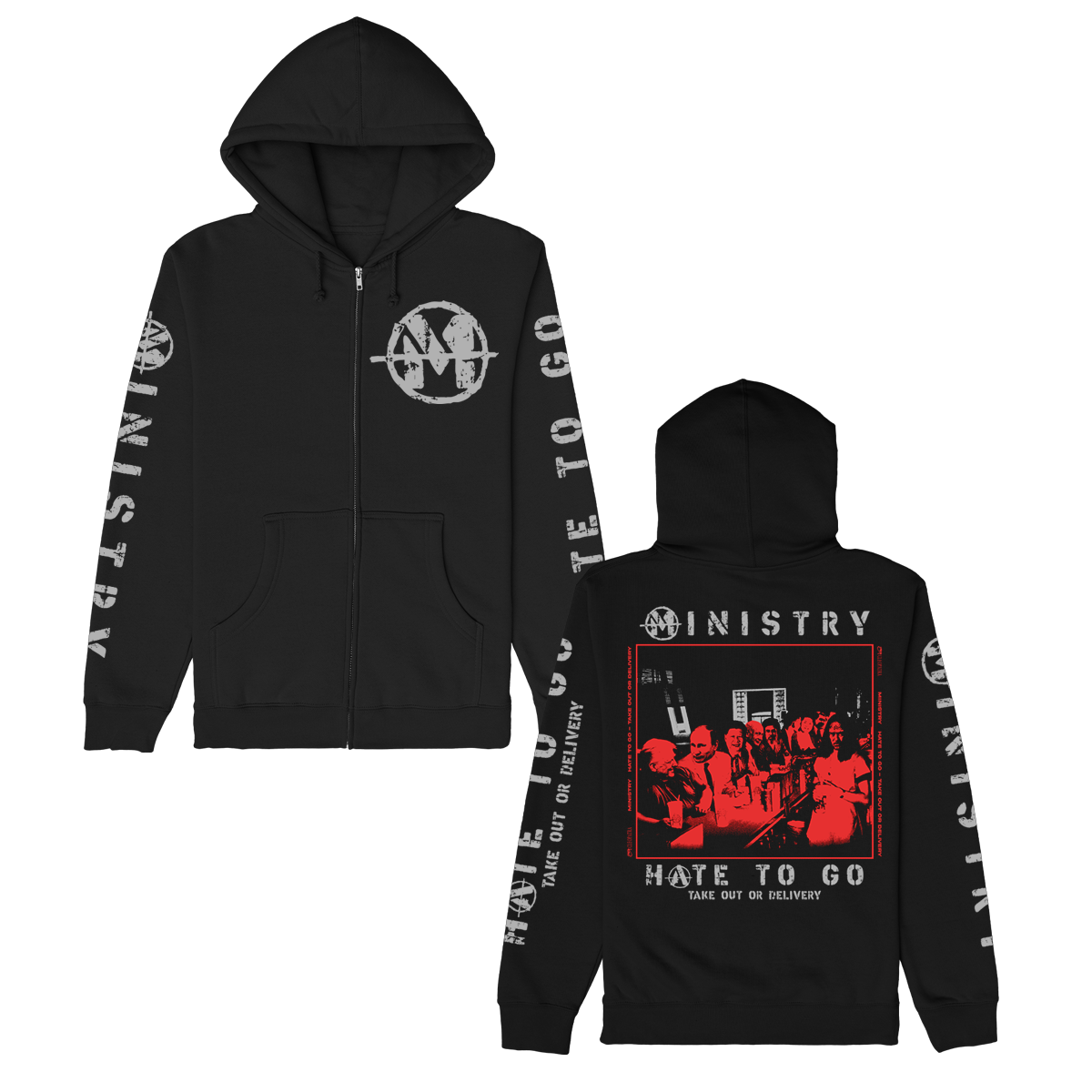 Ministry Hate To Go Zip Up Hoodie (Black)