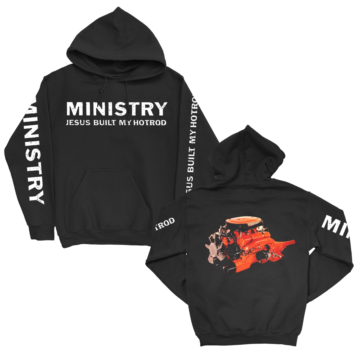 Jesus Built My Hotrod Pullover Hoodie (Black)