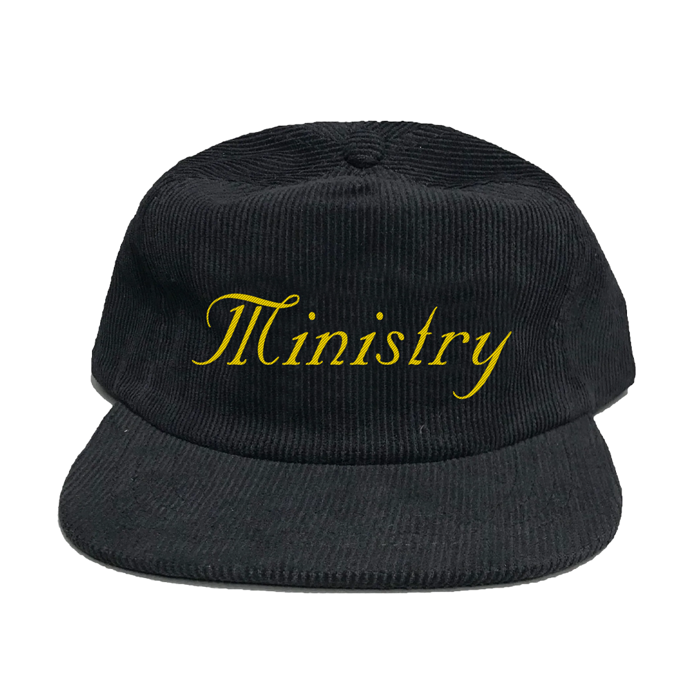 Script Logo Corduroy Snapback Hat (Black)